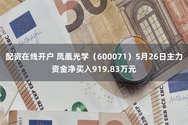 配资在线开户 凤凰光学（600071）5月26日主力资金净买入919.83万元