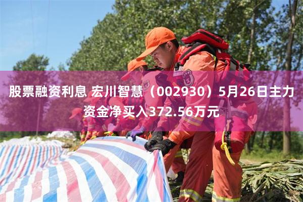 股票融资利息 宏川智慧（002930）5月26日主力资金净买入372.56万元
