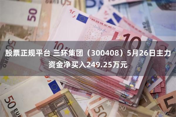 股票正规平台 三环集团（300408）5月26日主力资金净买入249.25万元