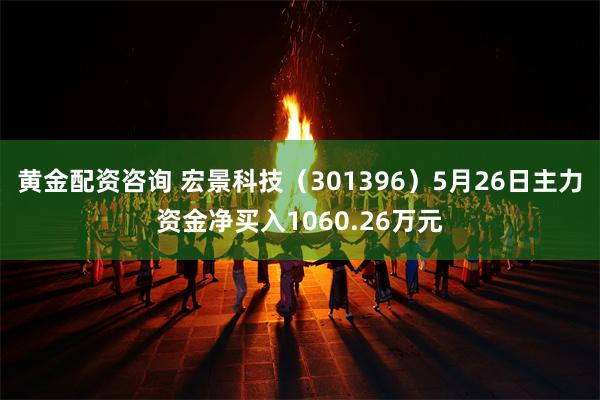 黄金配资咨询 宏景科技（301396）5月26日主力资金净买入1060.26万元