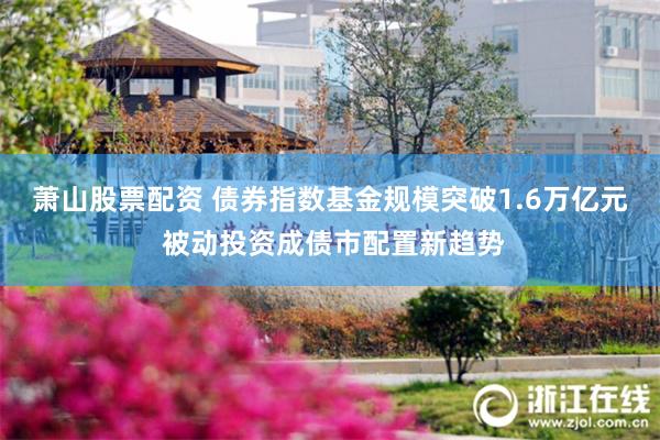 萧山股票配资 债券指数基金规模突破1.6万亿元 被动投资成债市配置新趋势