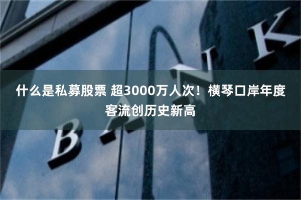 什么是私募股票 超3000万人次！横琴口岸年度客流创历史新高