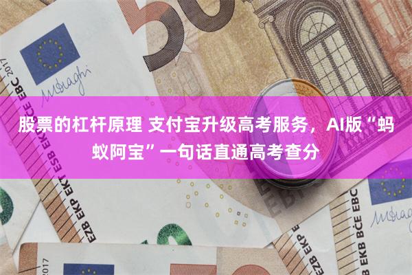 股票的杠杆原理 支付宝升级高考服务，AI版“蚂蚁阿宝”一句话直通高考查分