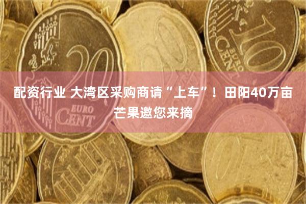 配资行业 大湾区采购商请“上车”！田阳40万亩芒果邀您来摘