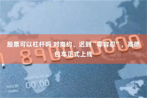 股票可以杠杆吗 对爽约、迟到“零容忍”，高德包车正式上线