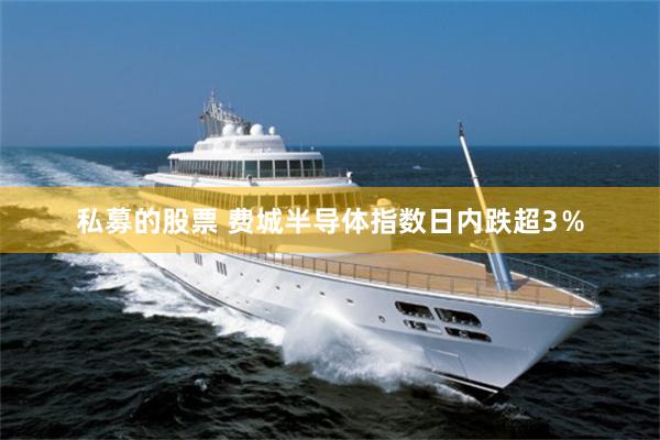 私募的股票 费城半导体指数日内跌超3％