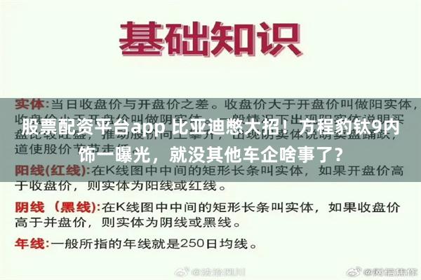 股票配资平台app 比亚迪憋大招！方程豹钛9内饰一曝光，就没其他车企啥事了？