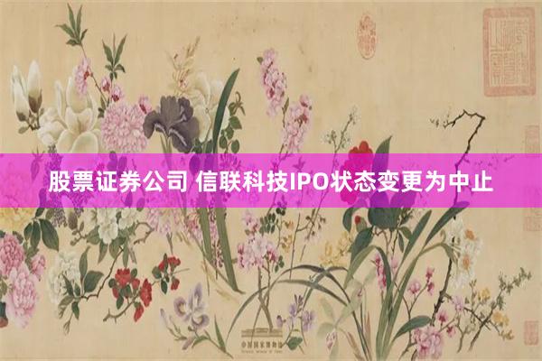 股票证券公司 信联科技IPO状态变更为中止